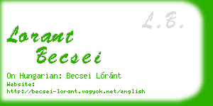 lorant becsei business card